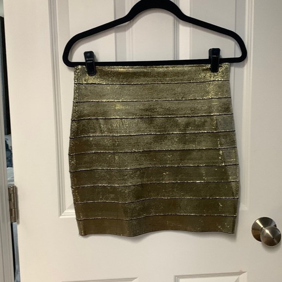 Vintage Gold Bandage Mini‎ Skirt - Picture 1 of 3